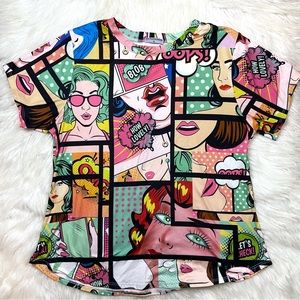 5x$25 Women’s Size XL Pop Art Short Sleeve Shirt